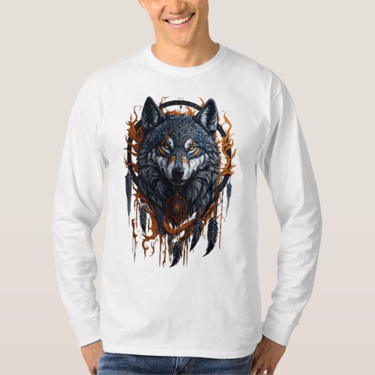 Wolf Dream Catcher T - Shirt (Vorderseite)