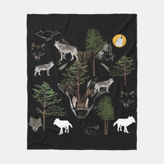 Wolf Dream Fleecedecke (Vorderseite)