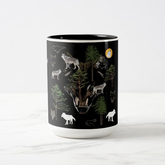 Wolf Dream Zweifarbige Tasse (Mittel)