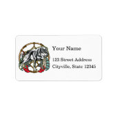 Wolf Dreamcatcher Adressaufkleber (Vorne)