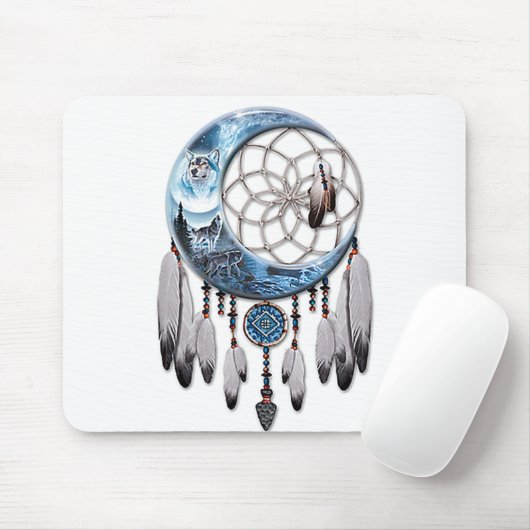 Wolf Dreamcatcher Mousepad (Mit Mouse)
