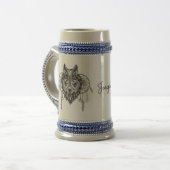 Wolf & Dreamcatcher Stein Bierglas (Vorderseite Links)