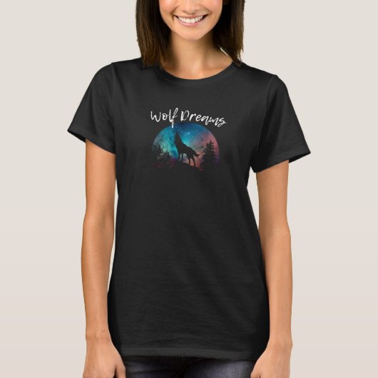 Wolf Dreams Wolves Lover Howling Wolf Full Moon Sk T-Shirt (Vorderseite)