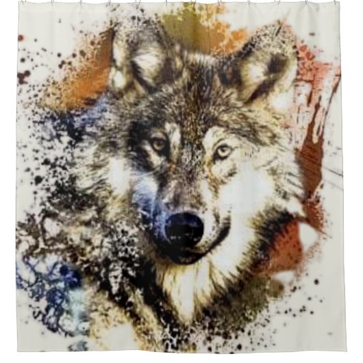 Wolf Duschvorhang (Vorderseite)
