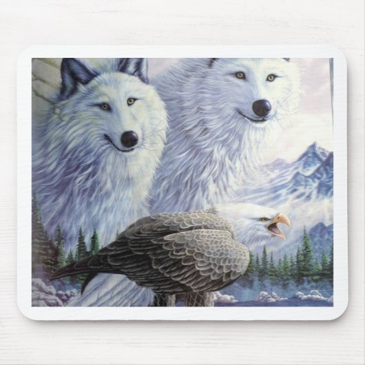 Wolf Eagle Animals Naturpark Büro für Naturschutz Mousepad (Vorne)