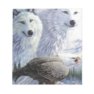 Wolf Eagle Animals Naturpark Büro für Naturschutz Notizblock