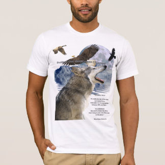 WOLF, EAGLE, RAVEN, Mond, Mountain & Poem, T - Shi T-Shirt
