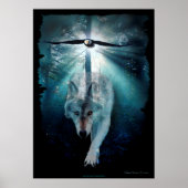 Wolf & Eagle Wildlife Art Poster (Vorne)