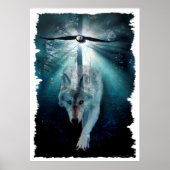 Wolf & Eagle Wildlife Art Poster (Vorne)