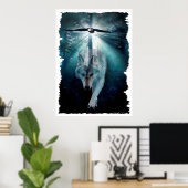 Wolf & Eagle Wildlife Art Poster (Heimbüro)