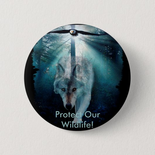 WOLF & EAGLE Wildlife Series Button (Vorderseite)