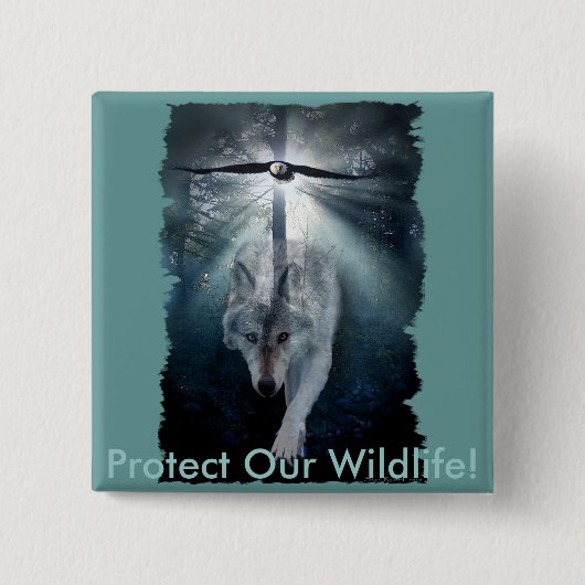WOLF & EAGLE Wildlife Series Button (Vorderseite)