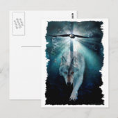 WOLF & EAGLE Wildlife Series Postkarte (Vorne/Hinten)