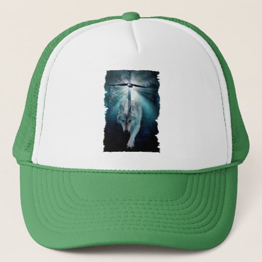 WOLF & EAGLE Wildlife Trucker Hat Truckerkappe (Vorderseite)