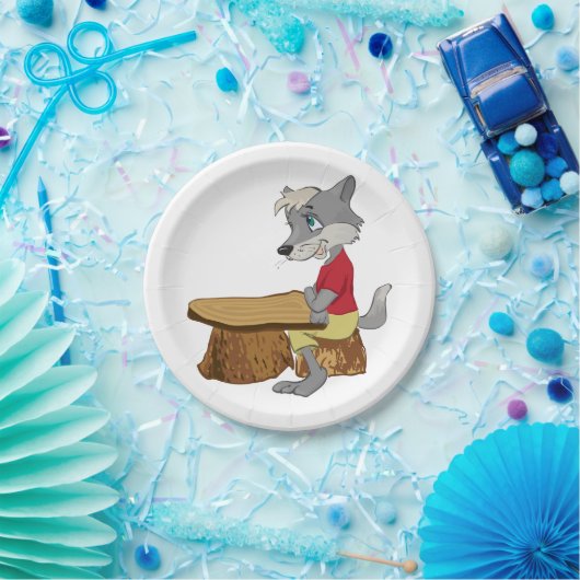 Wolf ein am Tabellen-Papier-Teller Pappteller (Party)