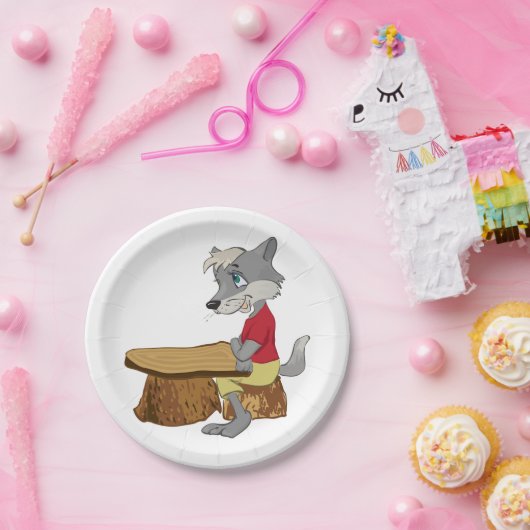 Wolf ein am Tabellen-Papier-Teller Pappteller (Party)
