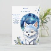 Wolf Einladung zum ersten Geburtstag (Stehend Vorderseite)