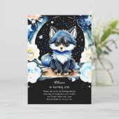 Wolf Einladung zum ersten Geburtstag (Stehend Vorderseite)