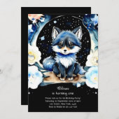 Wolf Einladung zum ersten Geburtstag (Vorne/Hinten)