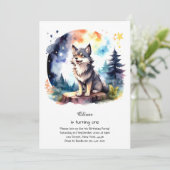 Wolf Einladung zum ersten Geburtstag (Stehend Vorderseite)