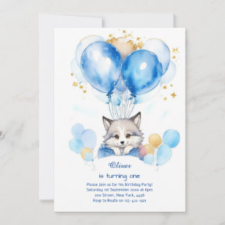 Wolf Einladung zum ersten Geburtstag