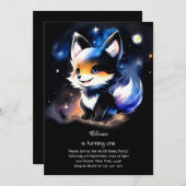 Wolf Einladung zum ersten Geburtstag (Vorne/Hinten)