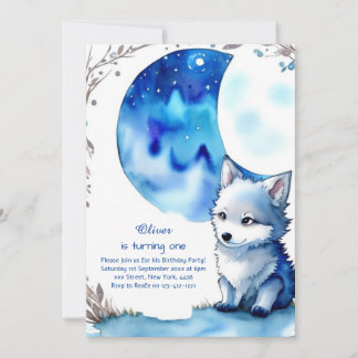 Wolf Einladung zum ersten Geburtstag