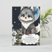 Wolf Einladung zum ersten Geburtstag (Stehend Vorderseite)