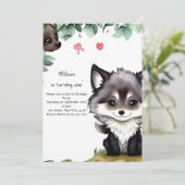 Wolf Einladung zum ersten Geburtstag (Stehend Vorderseite)