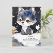 Wolf Einladung zum ersten Geburtstag (Stehend Vorderseite)