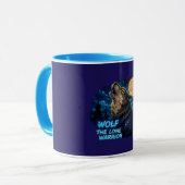 Wolf Einsamer Krieger Kaffeetasse (Vorderseite Links)