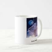 Wolf, einsamer Wolf Kaffeetasse (VorderseiteRechts)