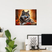 Wolf Einsamkeit Poster (Heimbüro)