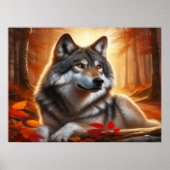 Wolf Einsamkeit Poster (Vorne)