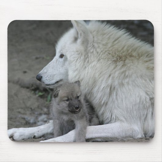 Wolf-Elternteil Mousepad (Vorne)