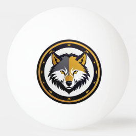 Wolf Emblem Logo With Golden Circle Tischtennisball