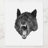 Wolf es Weinflasche runter Weinetikett (Einzelnes Label)