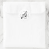 WOLF ETIKETT RUNDER AUFKLEBER (Tasche)