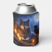 Wolf Eule und Rabe Mystisch Dosenkühler (Kanne Rückseite)