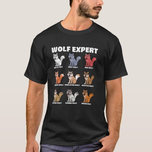 Wolf Experte Lustig Süß Chibi Wolf Liebhaber T-Shirt (Vorderseite)