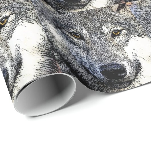 Wolf Eyes Artwork Geschenkpapier (Rolleneckpunkt)