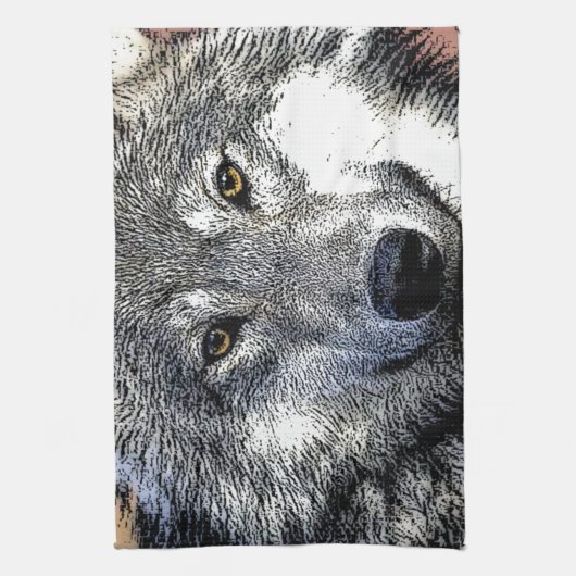 Wolf Eyes Artwork Handtuch (Vertikal)