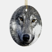 Wolf Eyes Artwork Keramik Ornament (Rechts)