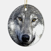 Wolf Eyes Artwork Keramik Ornament (Links)