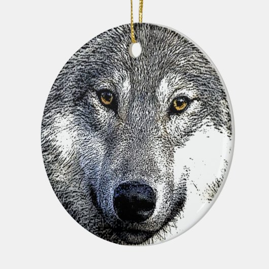Wolf Eyes Artwork Keramik Ornament (Links)