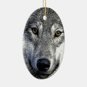 Wolf Eyes Artwork Keramik Ornament (Rechts)