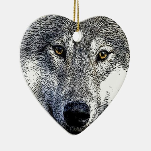Wolf Eyes Artwork Keramikornament (Rechts)