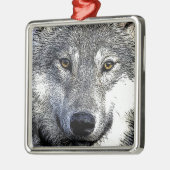 Wolf Eyes Artwork Ornament Aus Metall (Links)
