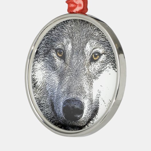 Wolf Eyes Artwork Silbernes Ornament (Links)