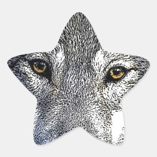 Wolf Eyes Artwork Stern-Aufkleber (Vorderseite)